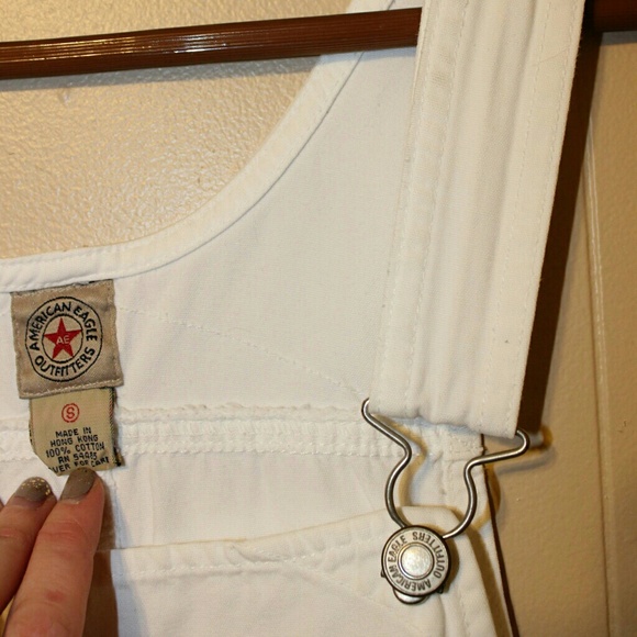 American Eagle Outfitt Overall Shorts White Small - Picture 8 of 8
